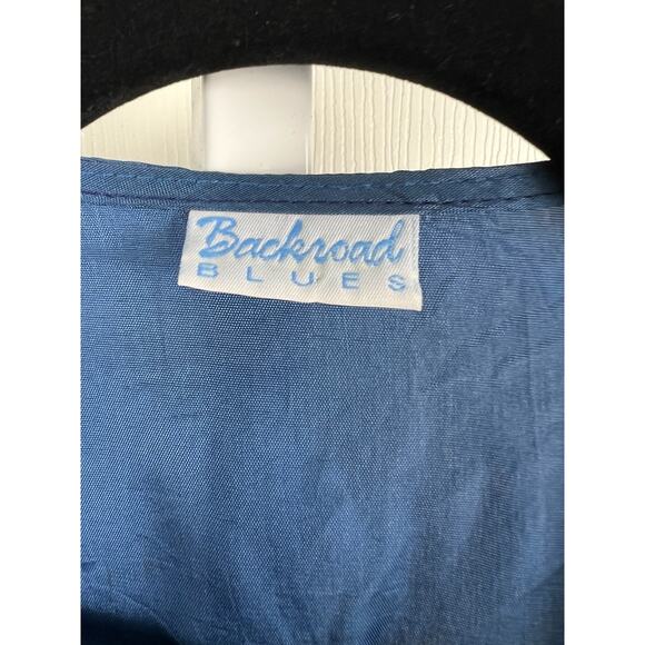 Backroad Blues Christmas Tapestry Waistcoat Vest Old World Santa blue Small - Picture 2 of 9